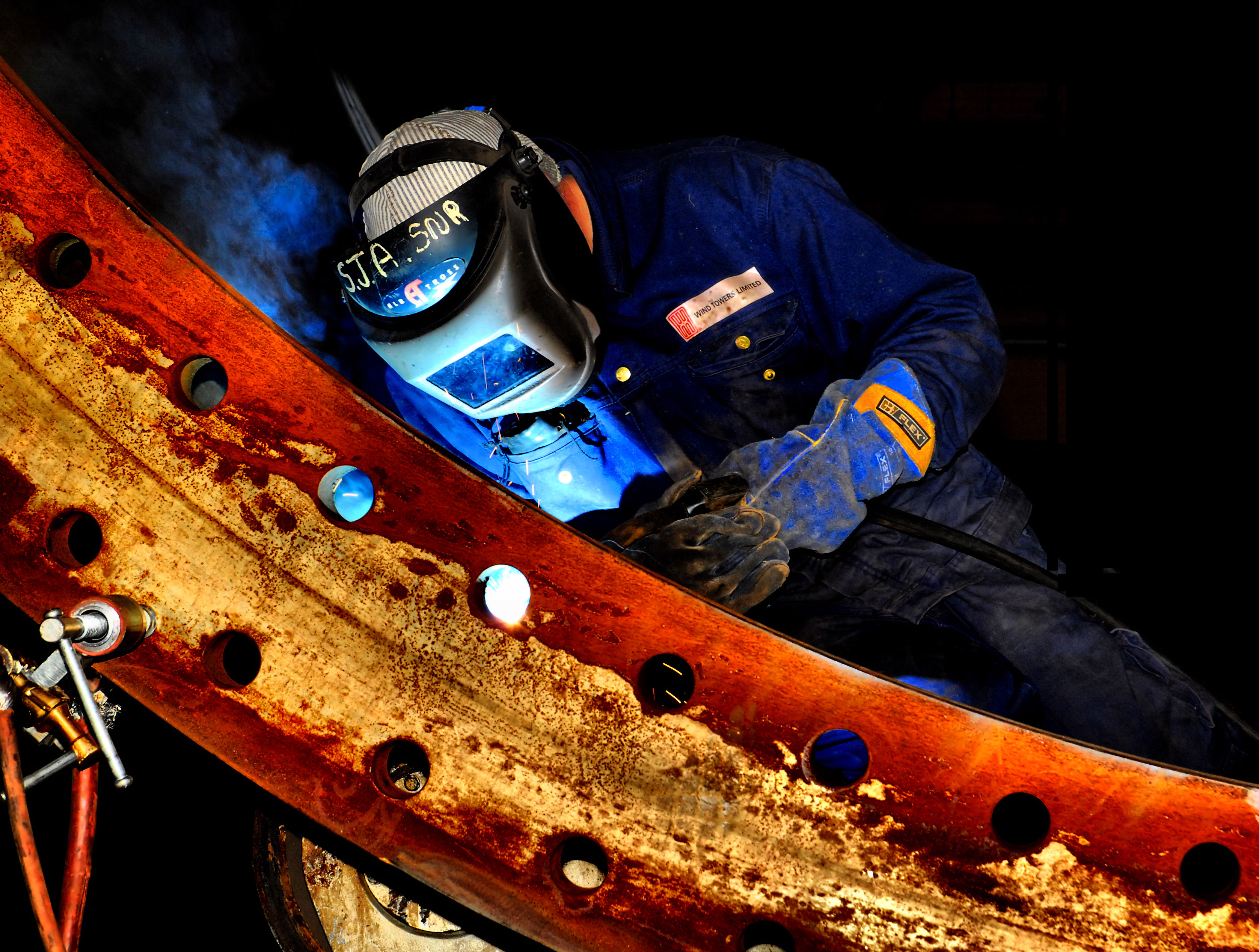 Person welding 